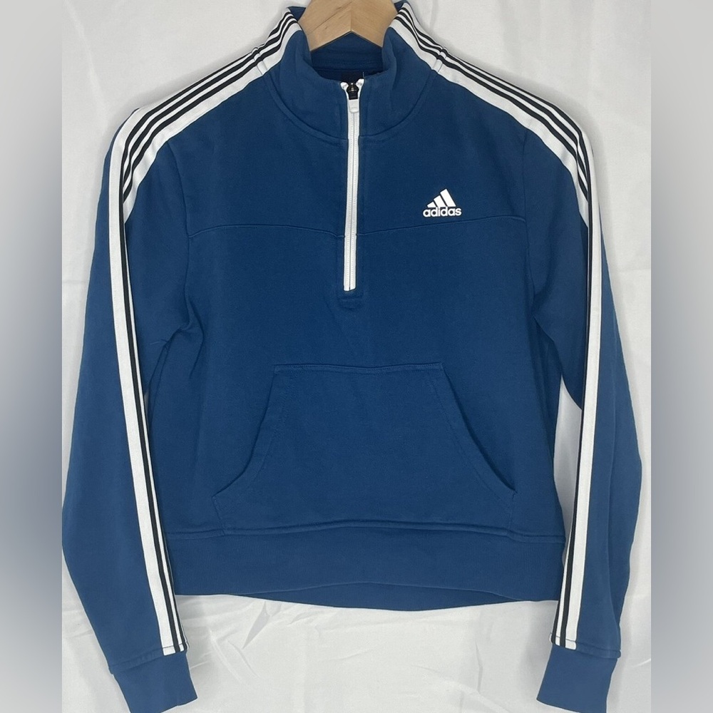 Women’s Adidas Teal Cropped Half Zip in Large